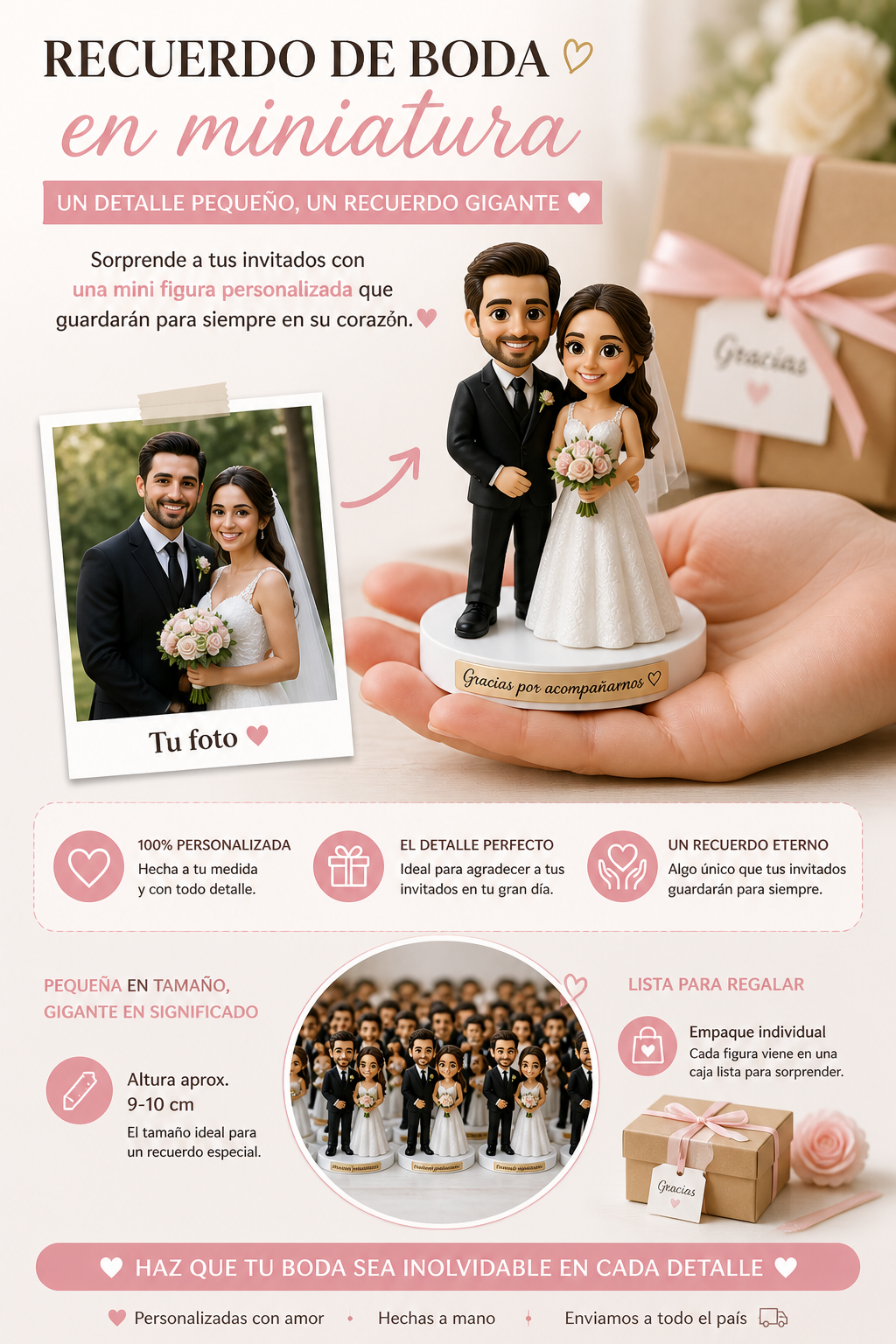 Recuerdo de boda en miniatura
