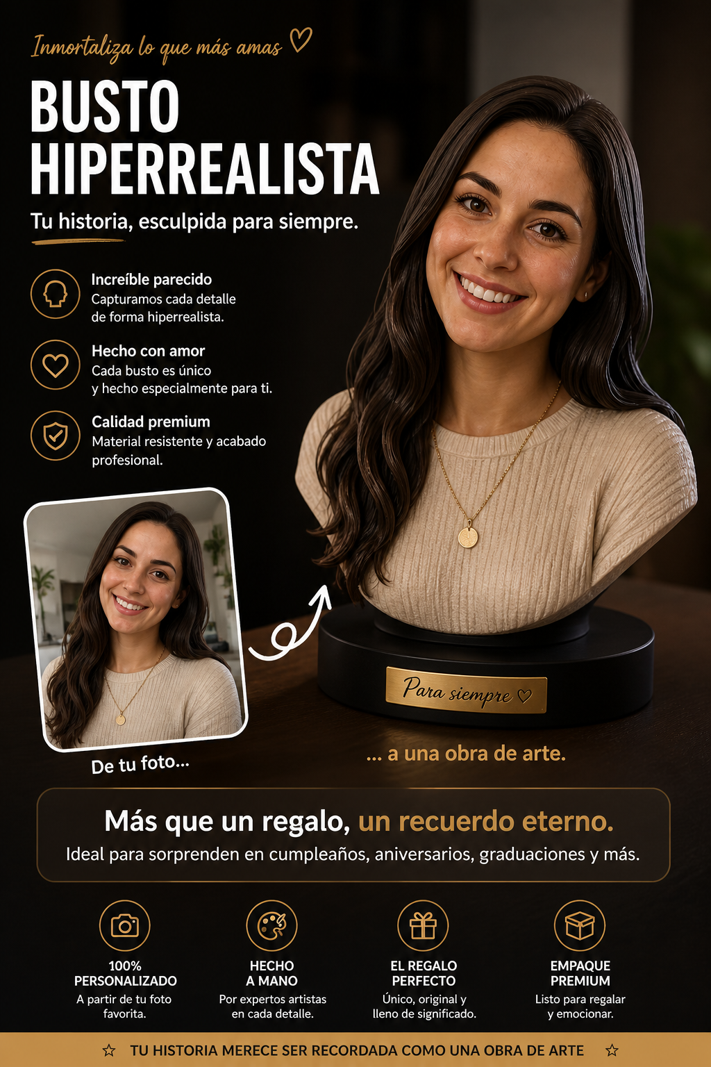 Busto hiperrealista personalizado