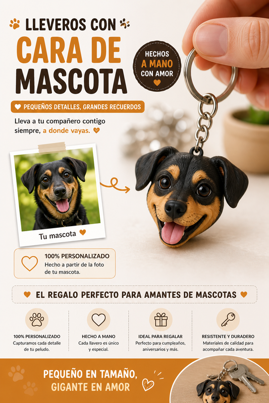 Llaveros con cara de mascota