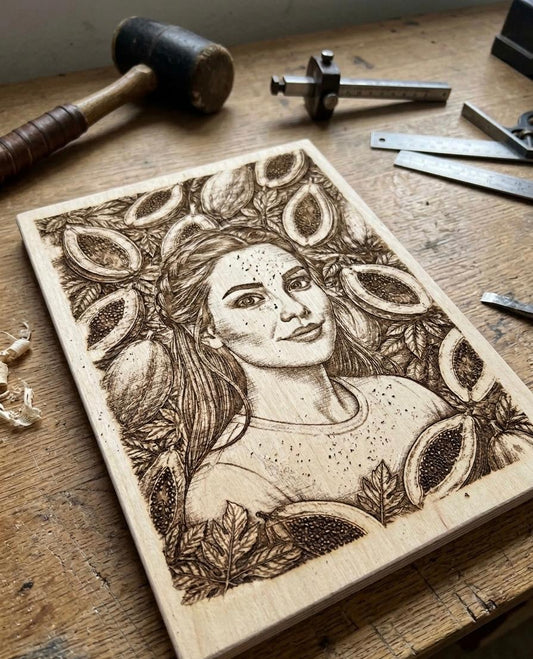 Retrato Laser Sobre Madera